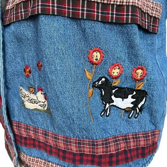 Vintage Denim Barnyard Farm Teacher Vest - Picture 3 of 10